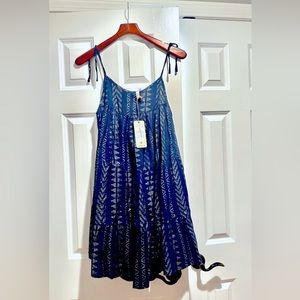 Elan navy blue summer dress with tie straps